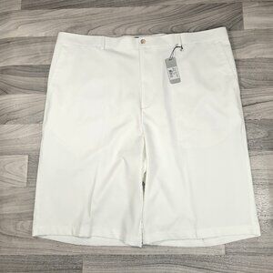Peter Millar E4 Per4mance Wicking Golf Shorts White Flat Front Men’s 44 Long NWT